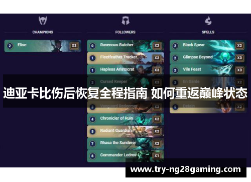 迪亚卡比伤后恢复全程指南 如何重返巅峰状态